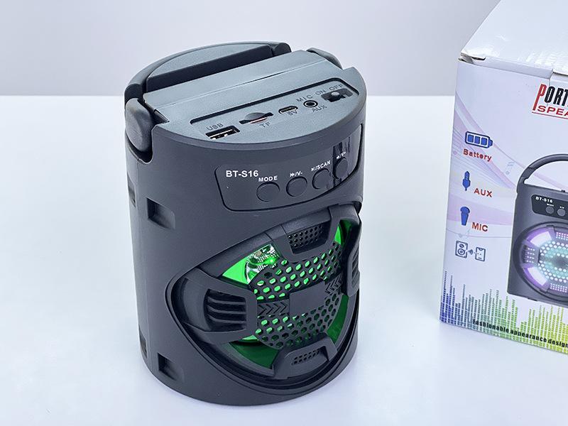 Product Introduction of Loa Bluetooth BT-S16 Thiết kế nhỏ gọn có tay cầm Âm thanh cực chất lượng, Bass chuẩn dễ dang mang theo thích hợp hoạt động ngoài trời Củ Loa Nghe Nhạc 5