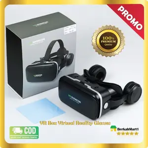 VR Box Shinecon 6.0 Virtual Reality Glasses dengan Headphone - Black