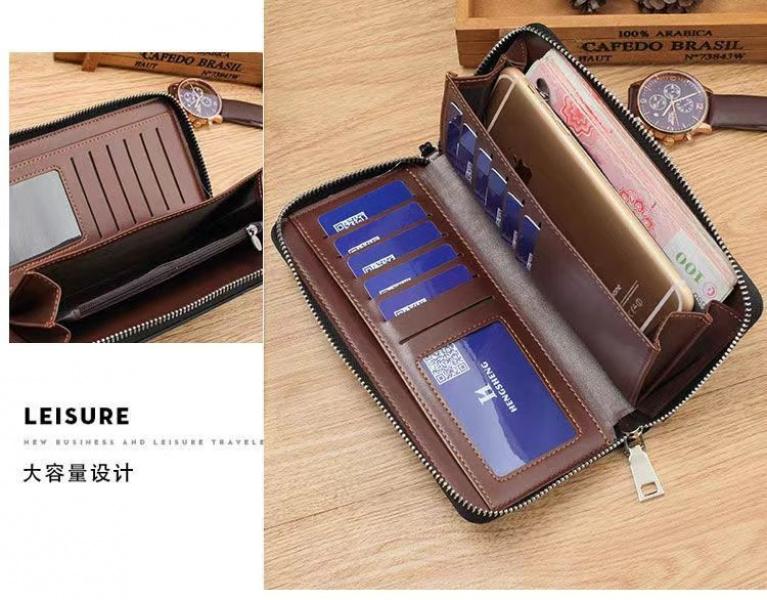 Product Introduction of Ví Dài Có Khóa Kéo Vải Bố, Hàng Mới Về, Dành Cho Nam Giới, Dung Lượng Lớn, Đa Năng, Ví Cầm Tay Túi Đựng Điện Thoại, Thích Hợp Cho Sinh Viên, Bền, Hộp Đựng Thẻ Cao Cấp 9
