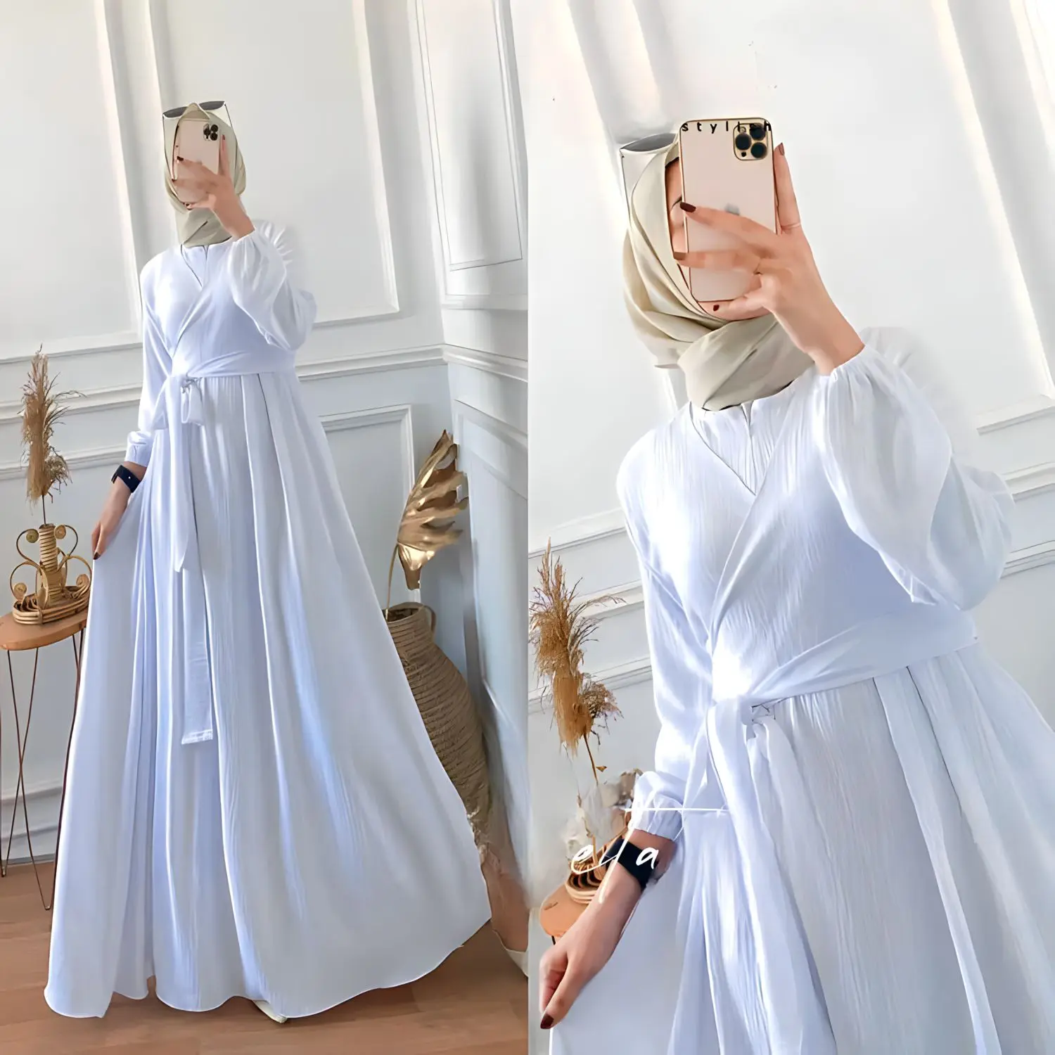 Baju Gamis Wanita Kain Crinkle premium Gamis Muslim Panjang Wanita Nyaman dipakai ALEKA DRESS