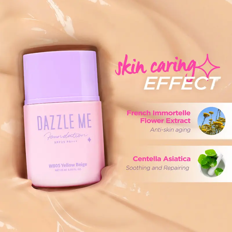 ￼DAZZLE ME Day by Day Foundation - Full Coverage Oil control Long Lasting Makeup SPF 25 PA+++ Wajah Concealer 3