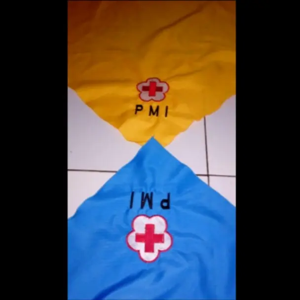 Slayer syal PMI/PMR bordir untuk mula madya dan wira Biru Hijau 1