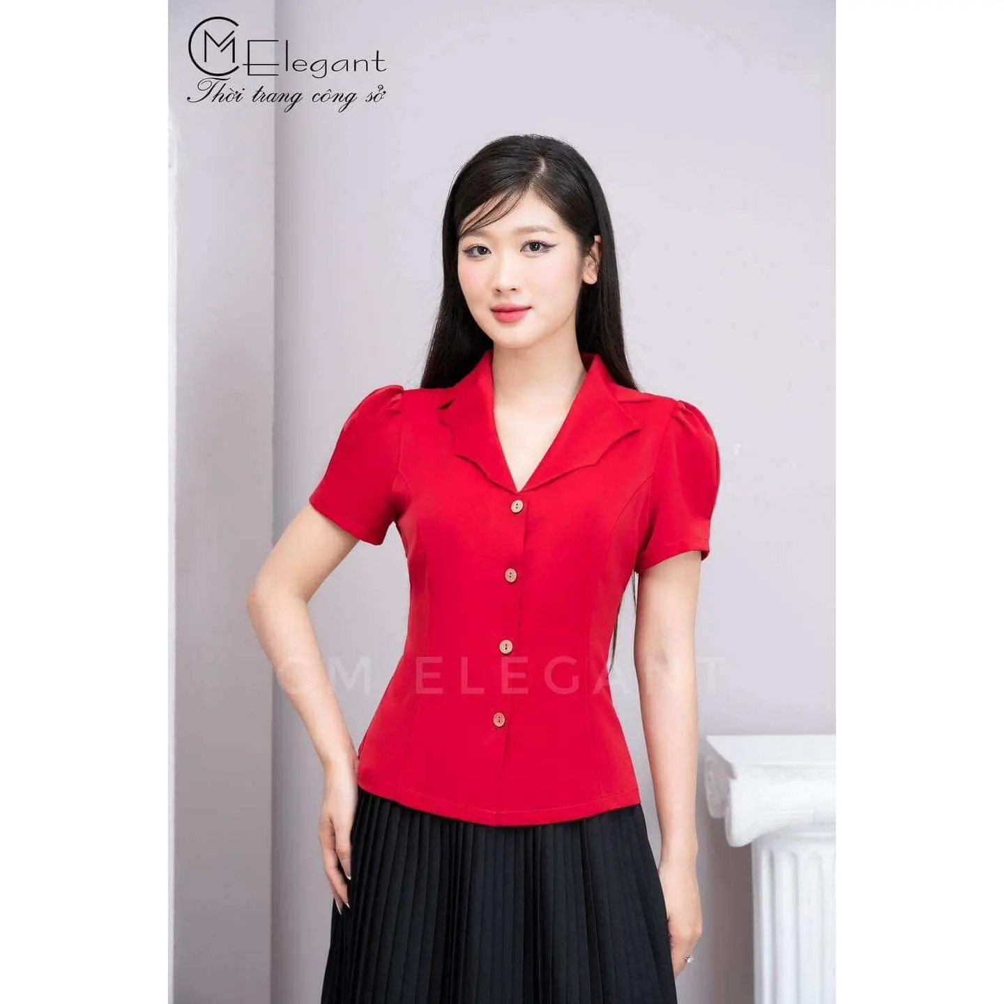 áo kiểu công sở kí giả vải lụa cao cấp Nữ Women