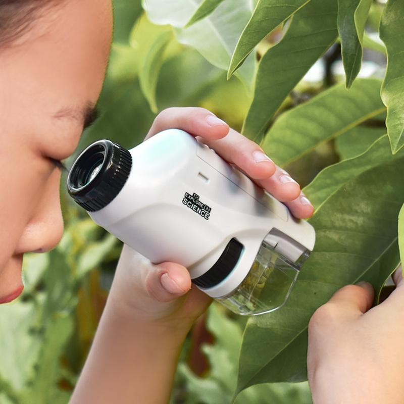 Kính Hiển Vi Cầm Tay Cầm Tay Cho Trẻ Em Thí Nghiệm Khoa Học Sinh Học Mini Quang Học Quà Tặng Học Sinh Tiểu Học Đồ Chơi Giáo Dục Toy Pin