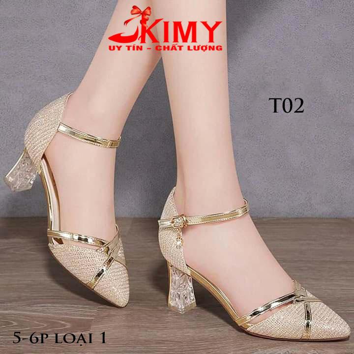 Giày cao 3p 5-6cm gót loại 1 hàng shop có bọc đồng kim tuyến cho chị em có size to 41 42 Nữ Đế Cao Gót Cao guoc xinhsang
