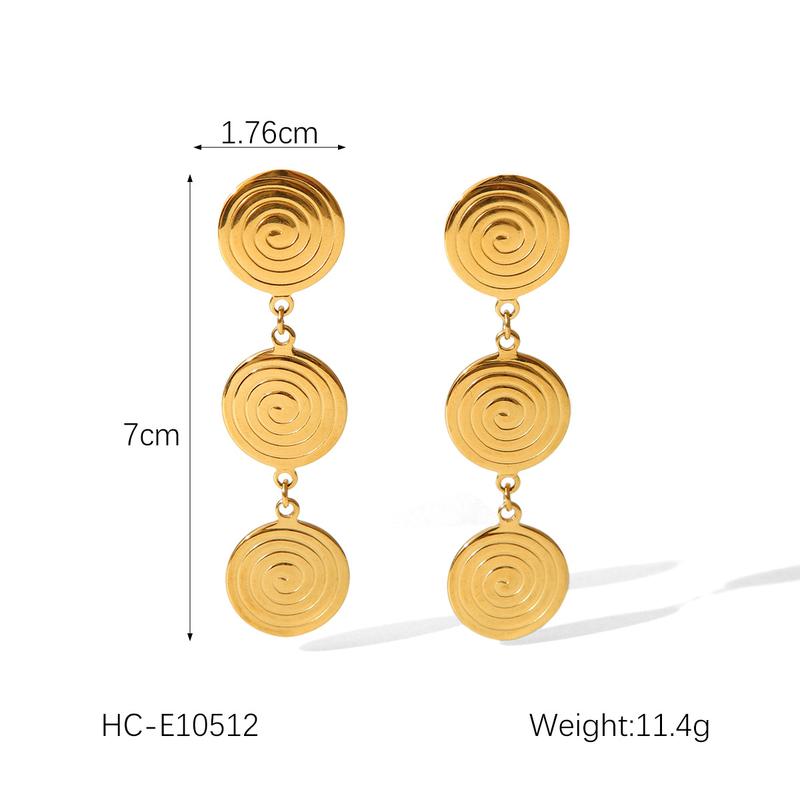 Product Introduction of Threaded Ring Stainless Steel Necklace Women's Non-Fading Titanium Steel Bracelet 18K Gold Fashion Earrings Jewelry jewellery  set 2