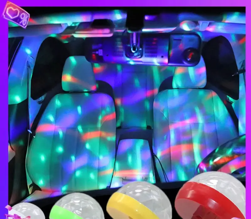 Lampu LED Disco Colok USB/Lampu RGB Disko Lampu Interior Mobil, Kamar, Lampu Panggung Colok USB 0