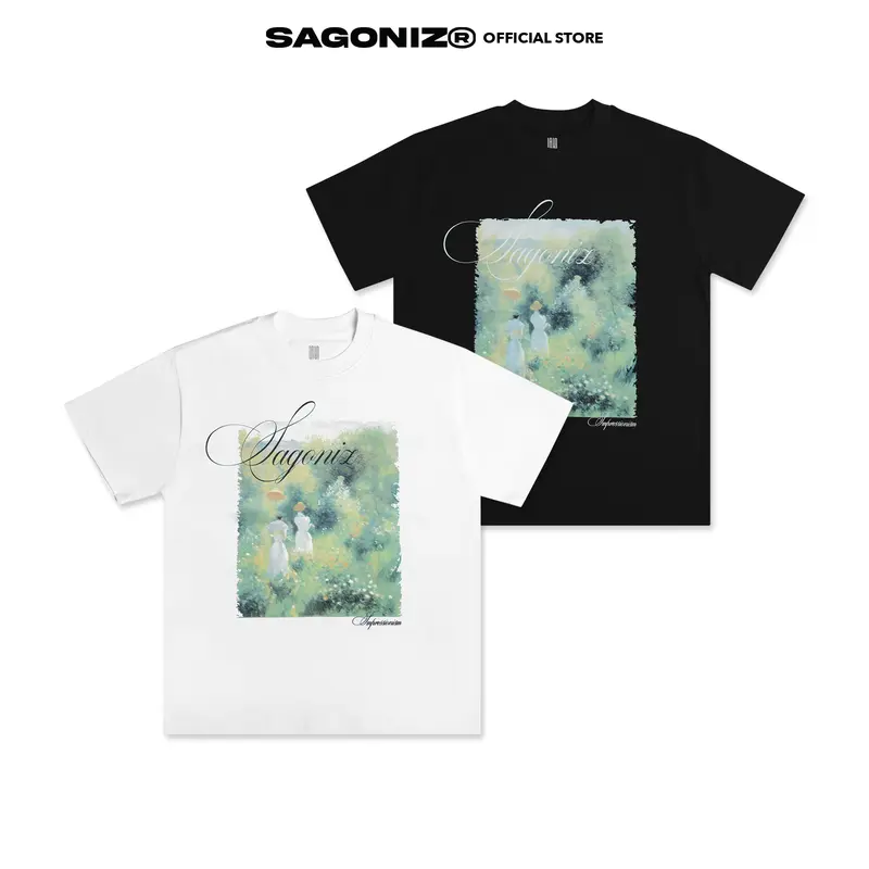 SAGONIZ áo thun Impressionist Tee, năng động, thời trang, áo thun cổ tròn - chất liệu cotton 2 chiều 250gsm Unisex thoải mái, trẻ trung, thấm hút mồ hôi tốt thông thường Menswear 0