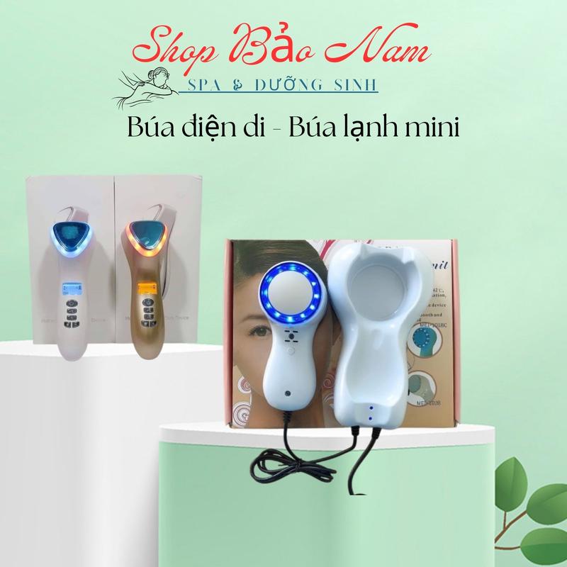 Máy massage mặt | búa lạnh mini | Búa điện di D002 ion ánh sáng sinh học trẻ hóa da ( bảo hành 6th )