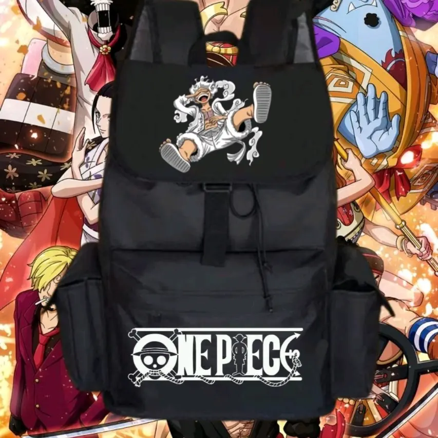 Tas Gendong Flip Anime One Piece Hitam Sekolah Backpack Ransel Smp  Travel