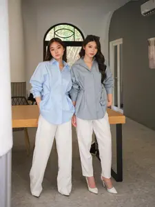 Kiyorawears - Dakota Button Shirt / Kemeja Formal Wanita Lengan Panjang / Atasan Wanita Kekinian / Baju Atasan Wanita Terbaru / Kemeja Oversize / Basic Blouse Casual / Office Lady