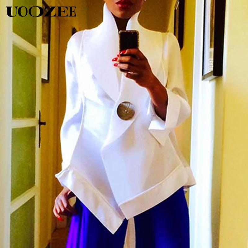 Product Introduction of Long Sleeves Loose Buttoned Solid Color Stand Collar Blouses&Shirts Tops 3
