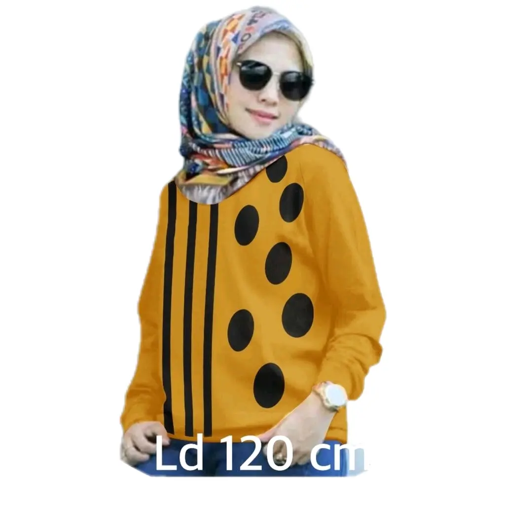 Atasan wanita jumbo / atasan lengan panjang / kaos wanita / blouse begind Baju Muslim Kerah Manset