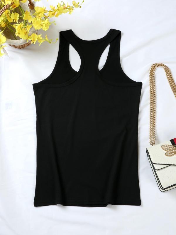 Women's Solid Round Neck Tank Top, Summer Clothes, Casual Sleeveless Crew Neck Top for Summer, Ladies Clothes for Daily Wear 6