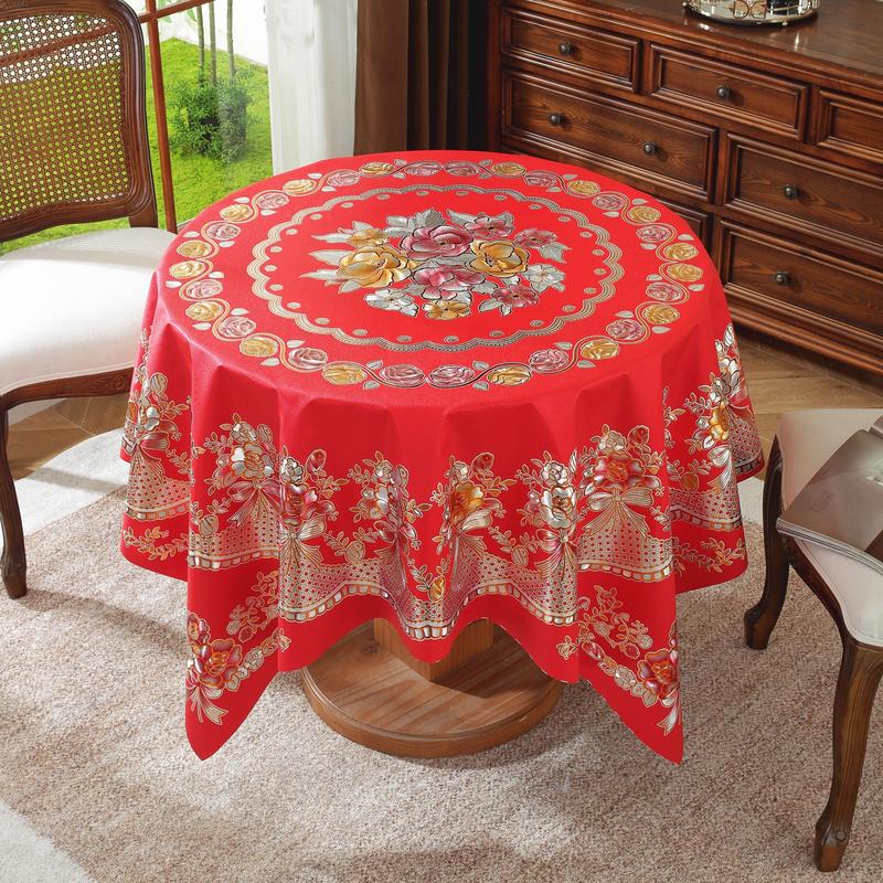Khăn trải bàn tròn PVC dã ngoại vải chống thấm nước và chống bẩn khăn trải bàn trang trí 4/6ghế bàn ăn nhựa v13 khăn  trải  khăn trải bàn