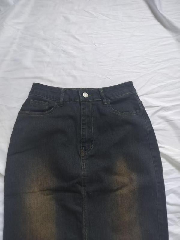 Women's Denim Skirt, Fashion Casual Knee Length Skirt for Daily Outdoor Wear, Ladies Bottoms for Summer 6