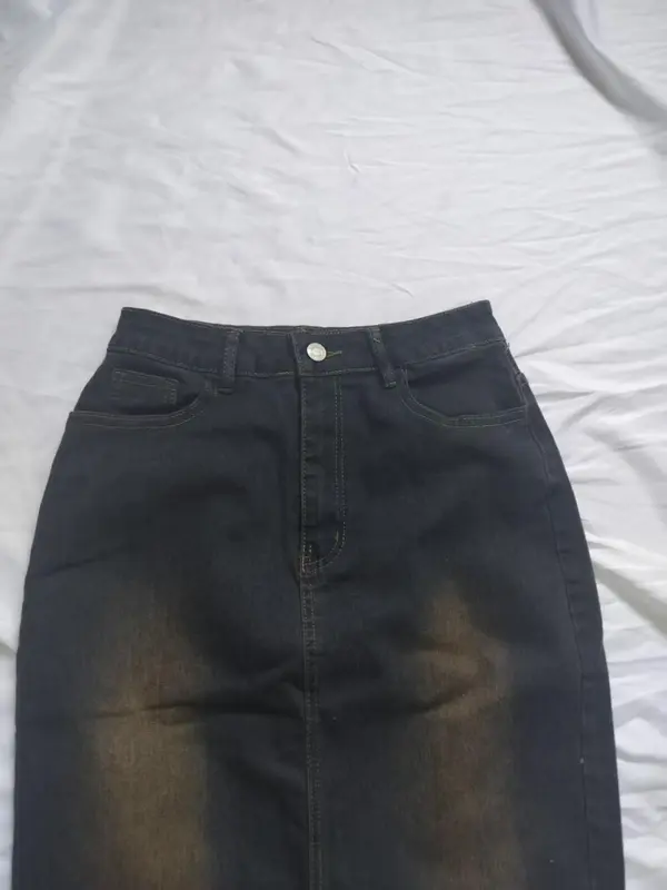 Women's Denim Skirt, Fashion Casual Knee Length Skirt for Daily Outdoor Wear, Ladies Bottoms for Summer 6