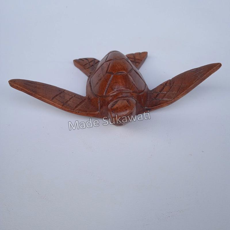 Hiasan kura kura penyu terbang kerajinan kayu handmade bali 8