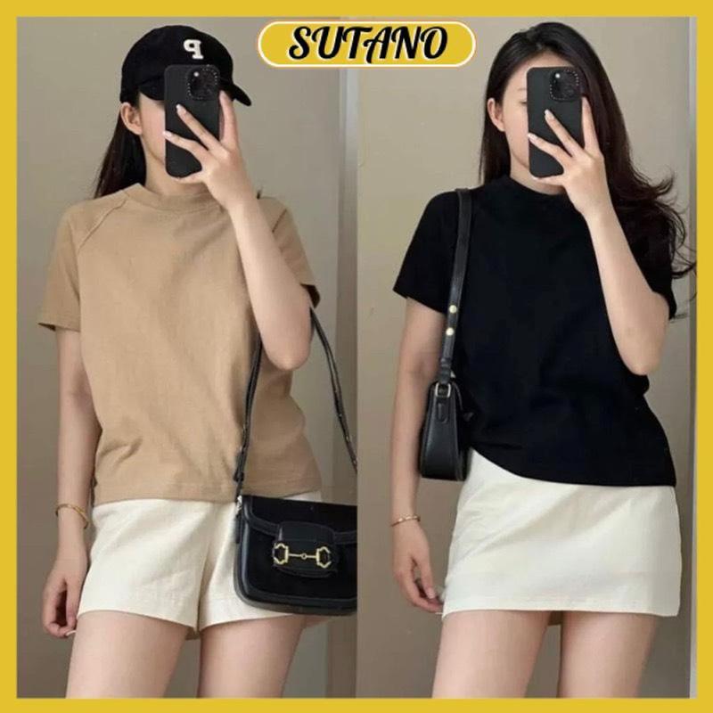 Áo thun nữ baby tee trơn cộc tay, áo phông nữ baby tee cổ tròn dáng ôm chất liệu cotton khô hàng đẹp A6 SUTANO