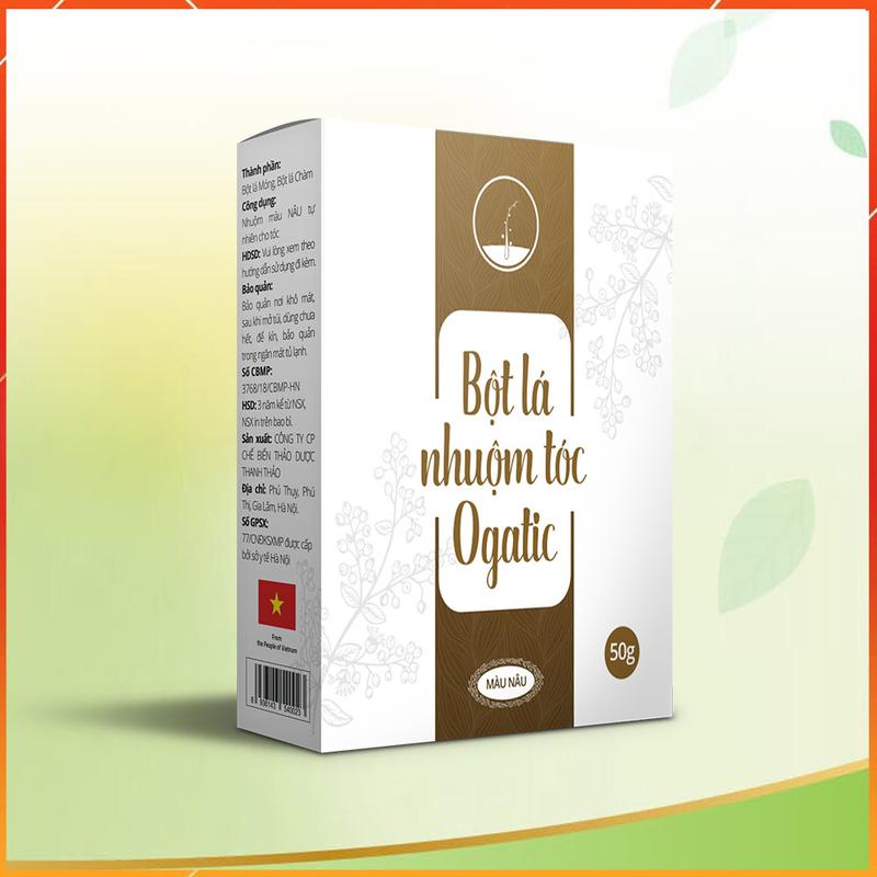 Bột Lá Nhuộm Tóc Ogatic phủ bạc tóc từ thiên nhiên an toàn không hóa chất