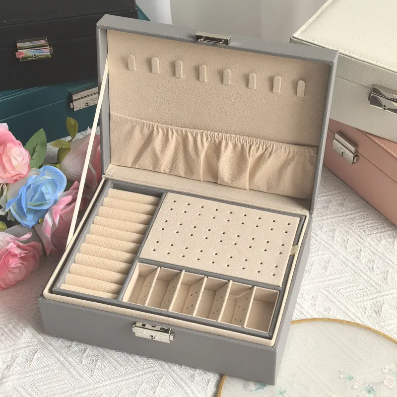 Multilayer Jewelry Storage Box High-Grade Necklace Earrings Special Storage Light Luxury Gift Box