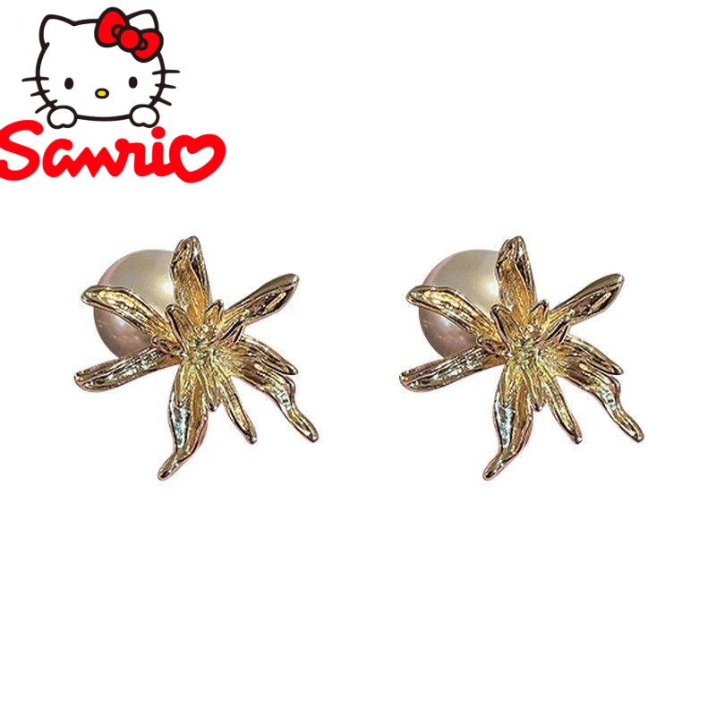 Silver Needle Pearl Flower Two-Way Earrings Korean Niche Design Retro Stud Simple Versatile Earrings for Women 4