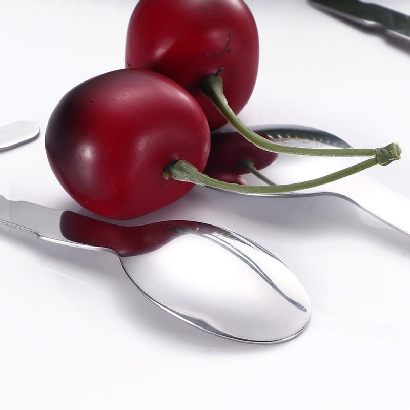 Factory Customized Child's Spoon and Fork Stainless Steel Hardware Insert Plastic Handle Semi-Finished Bright Tableware Accessories Customized 4