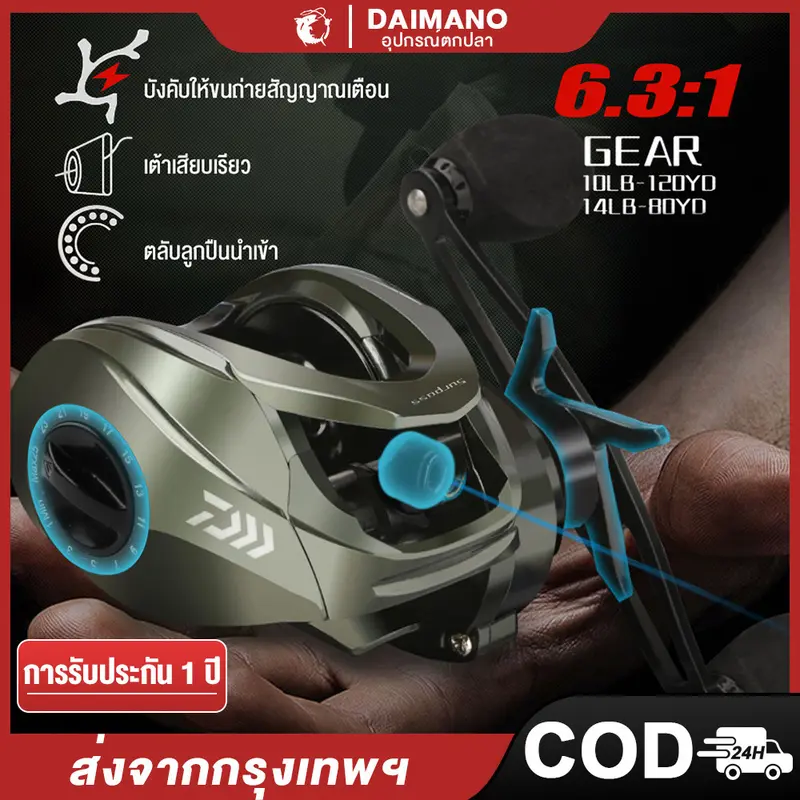 Dainamo รอกเบส รอกเบสหยดน้ำ แรงลาก 9 กก. อัตราทดเกียร์ความเร็วสูง 6.3:1 ...