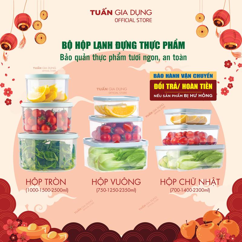 [ SIÊU SALE ] Bộ 6-9-12 hộp lạnh nhựa PP đựng thực phẩm trong tủ lạnh (700-1400-2300-2500ml), sử dụng được trong lò vi sóng, hộp lạnh đựng hoa quả, hộp cơm văn phòng Hokori.