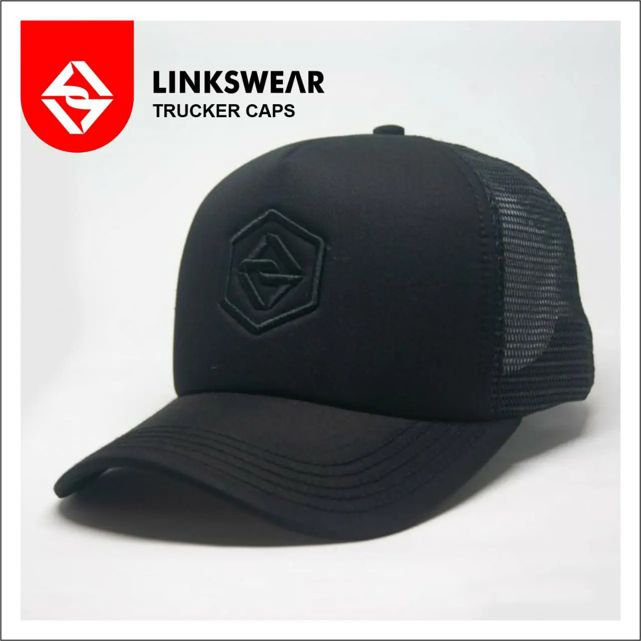 Linkswear Topi Jaring Pria Trucker Hat Polos