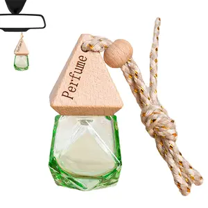 Botol Penyegar Udara Gantung Mobil, Kosong Isi Ulang, Diffuser Aromaterapi untuk Minyak Esensial, Tutup Segitiga, Liontin Parfum Gantung