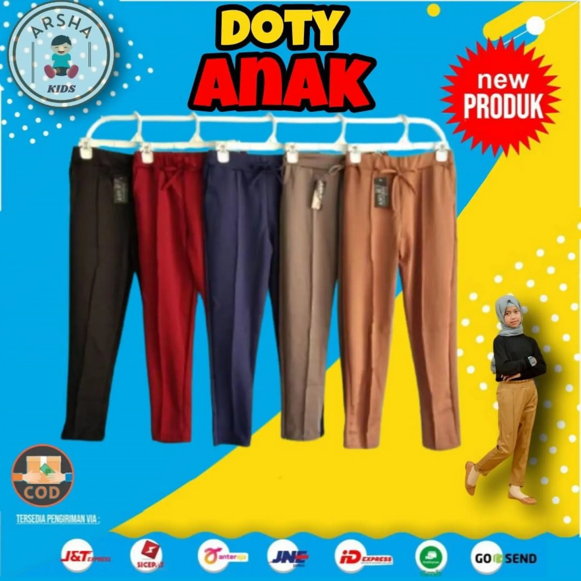 Celana panjang anak perempuan luna doty cubit 123 tahun tanggung baggy pants