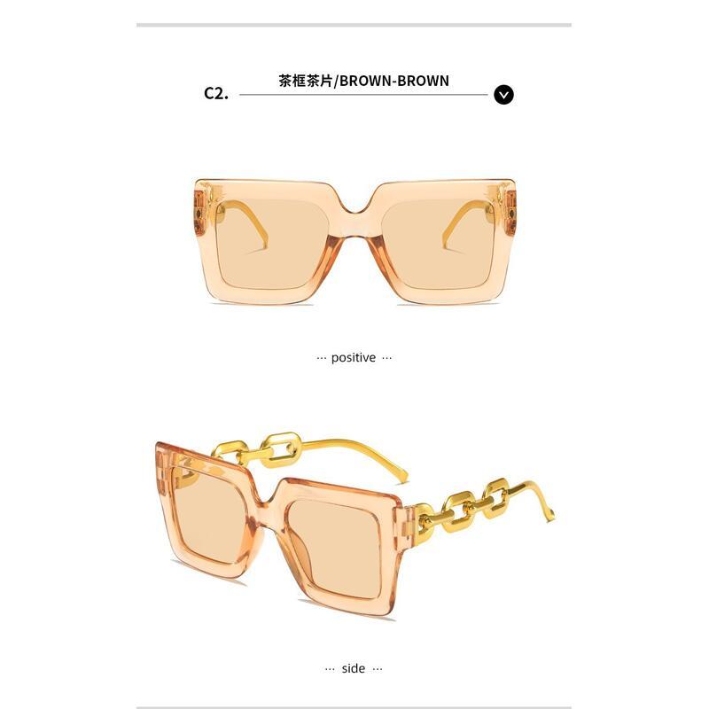Product Introduction of New large frame sunglasses, women's resin, high-end feeling,  fashionable sunshade sunglasses 11