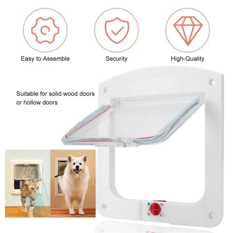 Product Introduction of White Door Pet Products Control The Direction of Entry and Exit Cat Dog Door Hole Pet Door Crates Supplies casinha de cachorro 2