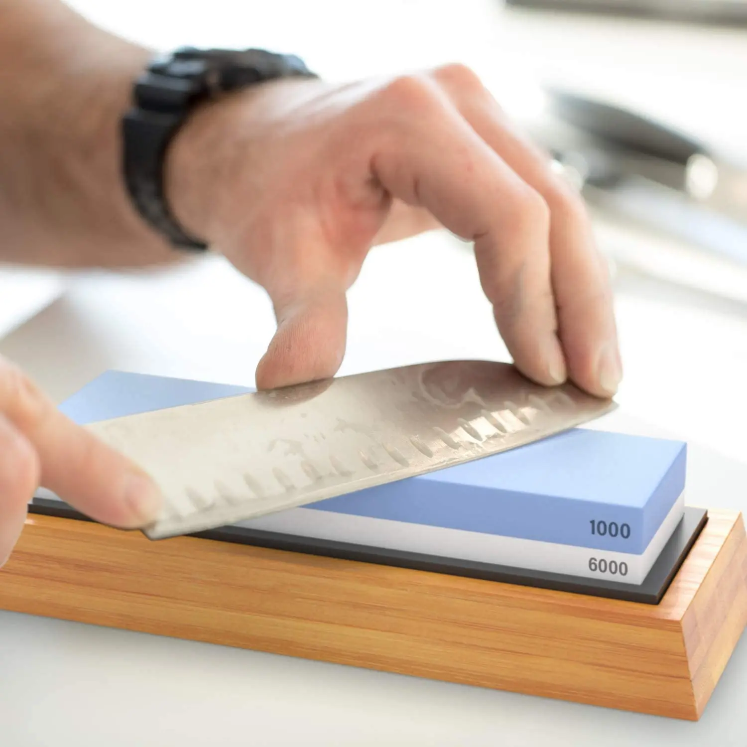 Knife Sharpening Stone, 1 Count Whetstone Set With Non-Slip Silicone Base For Home Kitchen