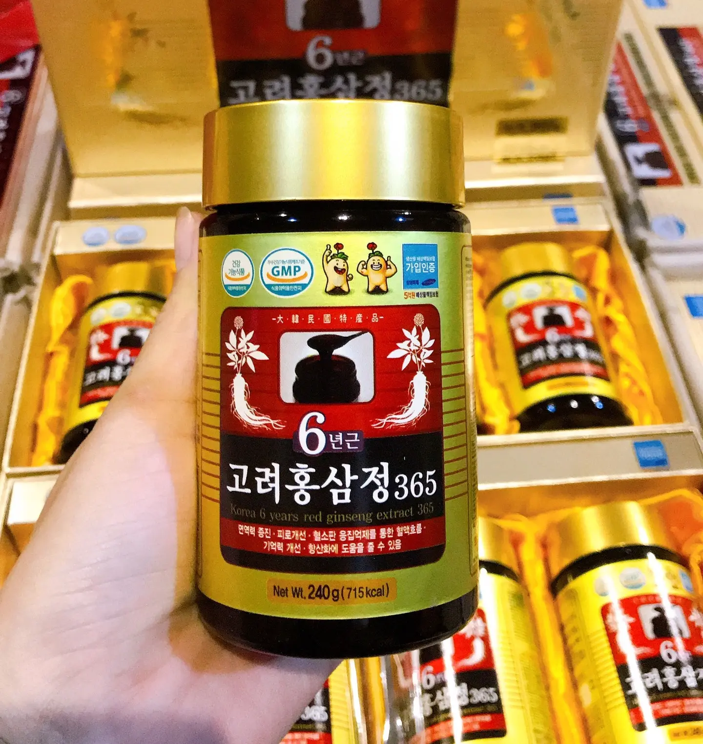 CAO HỒNG SÂM 365 HÀN QUỐC 4 Lọ× 240G