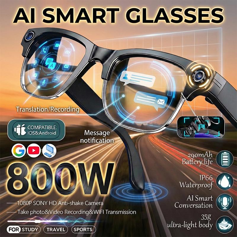2026 New Upgrade Smart Glasses With Camera Video Recording AI Photo Recognition Bluetooth Call Translation Voice Sunglasses Men - Image 7