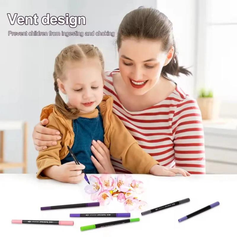 Product Introduction of 12-120 Colors Set Dual Tip Art Marker Watercolor Brush Fineliner Pen For Drawing Painting Double Head Fine Liner Stationery Pain 11