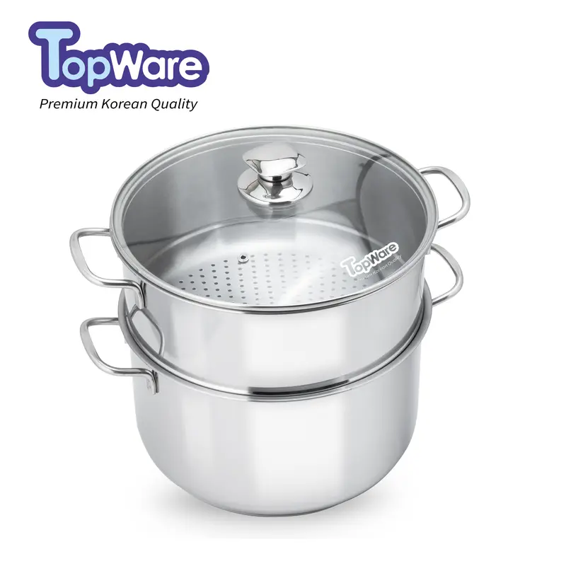 Bộ Xửng Hấp Đáy Từ Inox 3 Đáy Cao Cấp TOPWARE - Size 24/26/28 Dày hơn loại phổ thông 30% nồi hấp 2 tầng 4