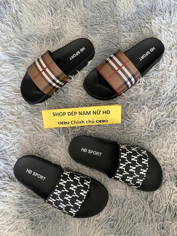 Combo 2 đôi dép Nam Nữ quai nút không dán keo Slipper DéP Đế Bằng Cao Su Quai Ngang dép nam