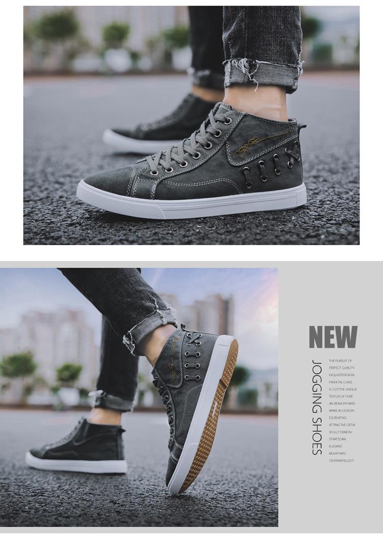 Product Introduction of Men's Canvas Shoes Vintage Fashion Spring and Autumn Korean Style Trendy High Top Denim Casual Shoes 18