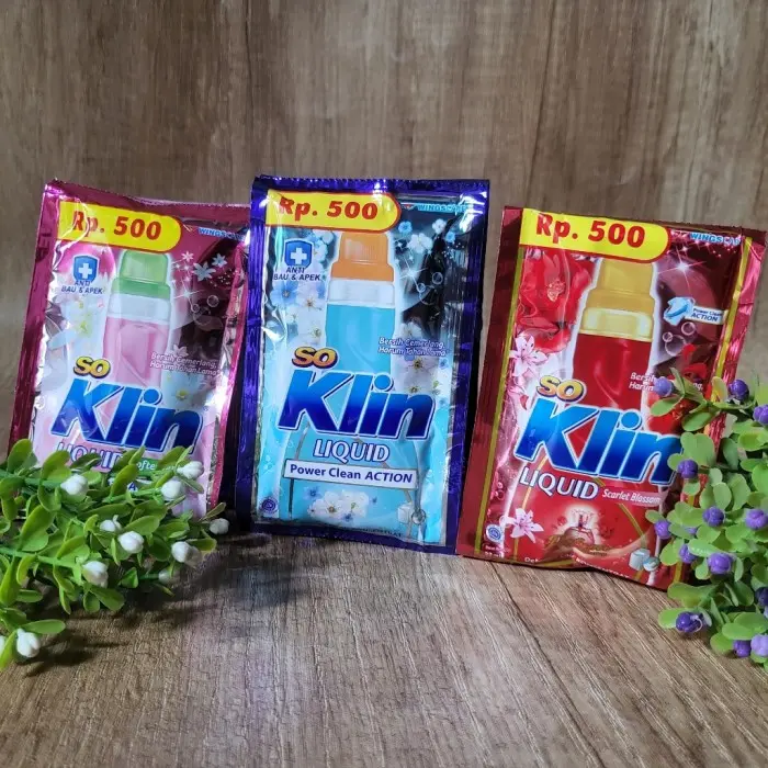 SoKlin Liquid - Deterjen Cair Kemasan Sachet 22ml - Jual Renteng 12 Sachet