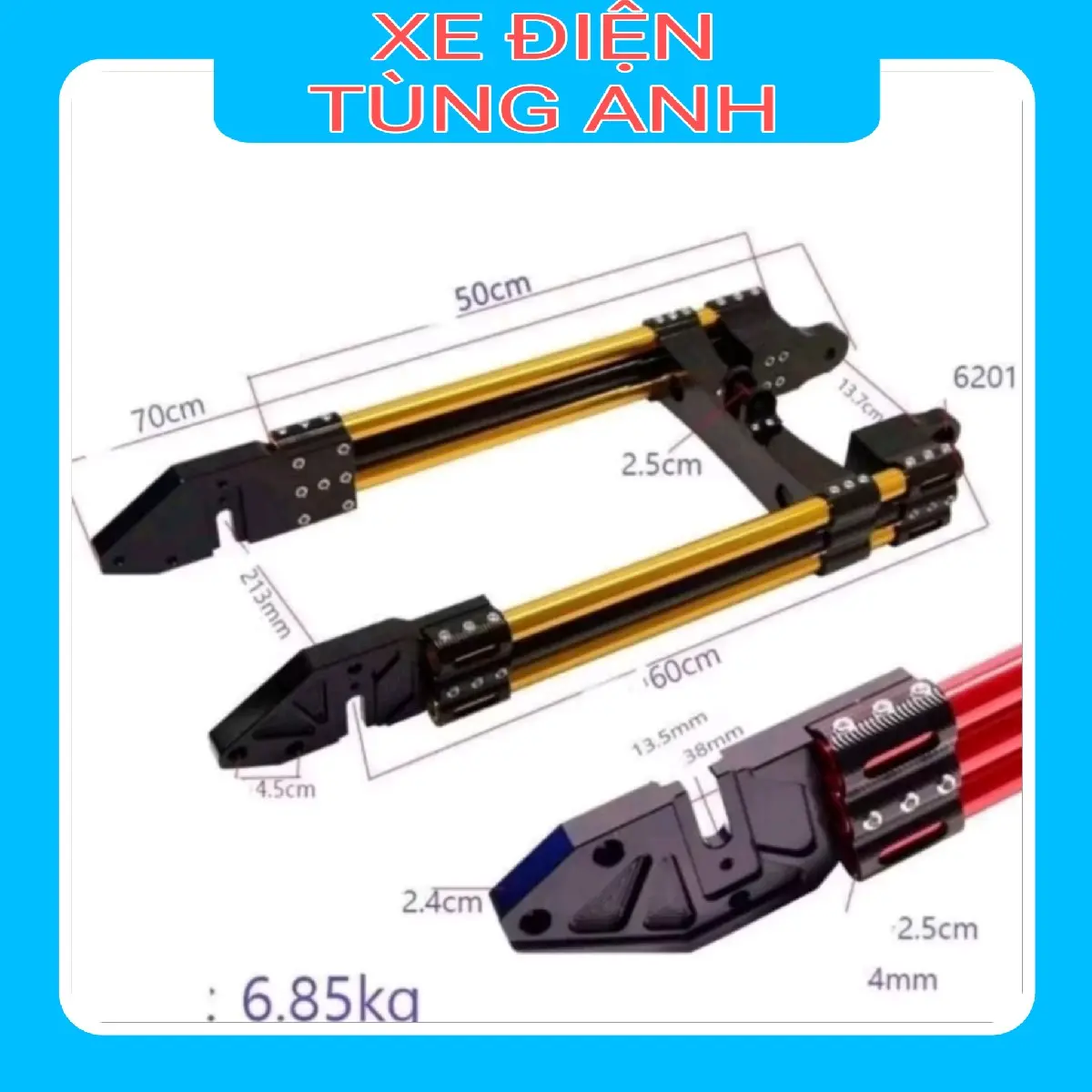 Gắp 3 ống CNC Màu Bạc Tăng Chỉnh Cao Thấp Tùy Ý