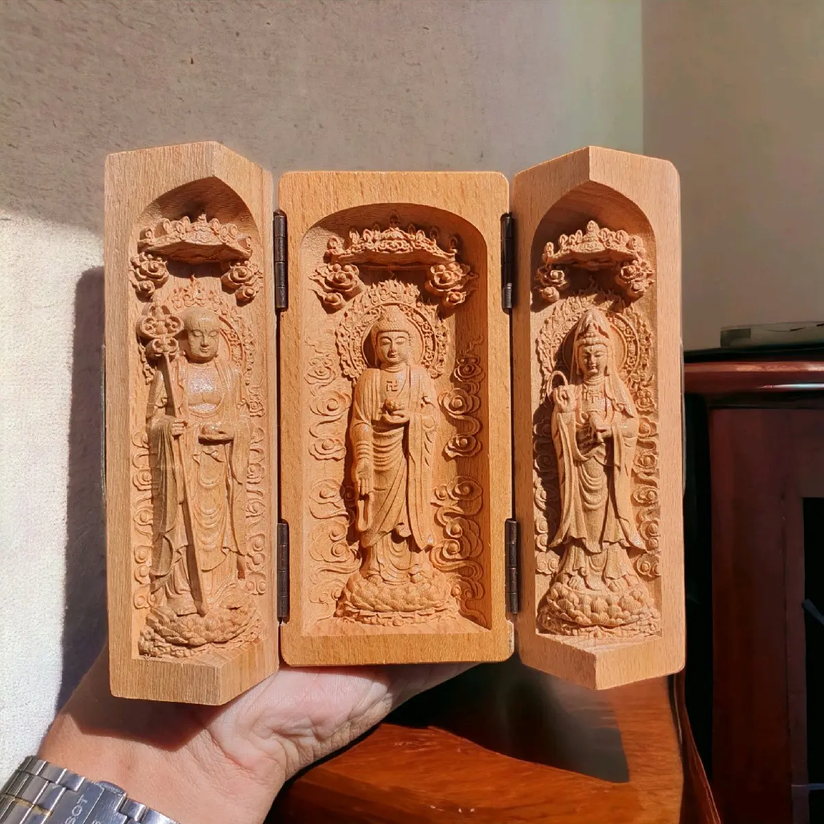Bộ Tượng Cầu An( Địa Tạng-Di Đà-Quan Âm) Decor Decor Phòng đài loan đạo phật