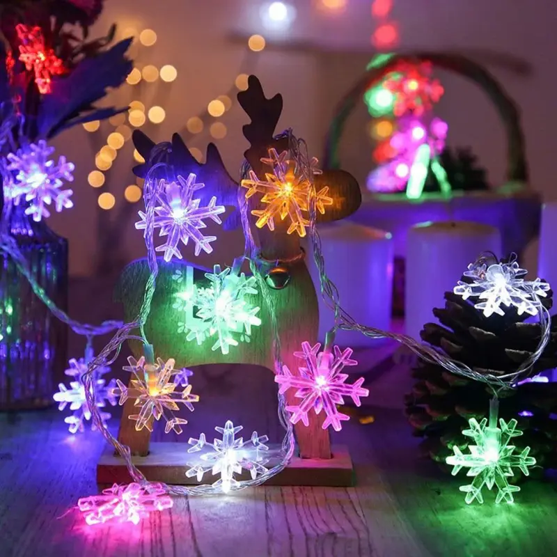 [FREESHIP]COMBO 3 Dây Đèn Nháy Bông Tuyết 7 Màu 4m Bóng Led Nhiều Màu Dây Dây Nháy Led Giáng Sinh Tranh 6