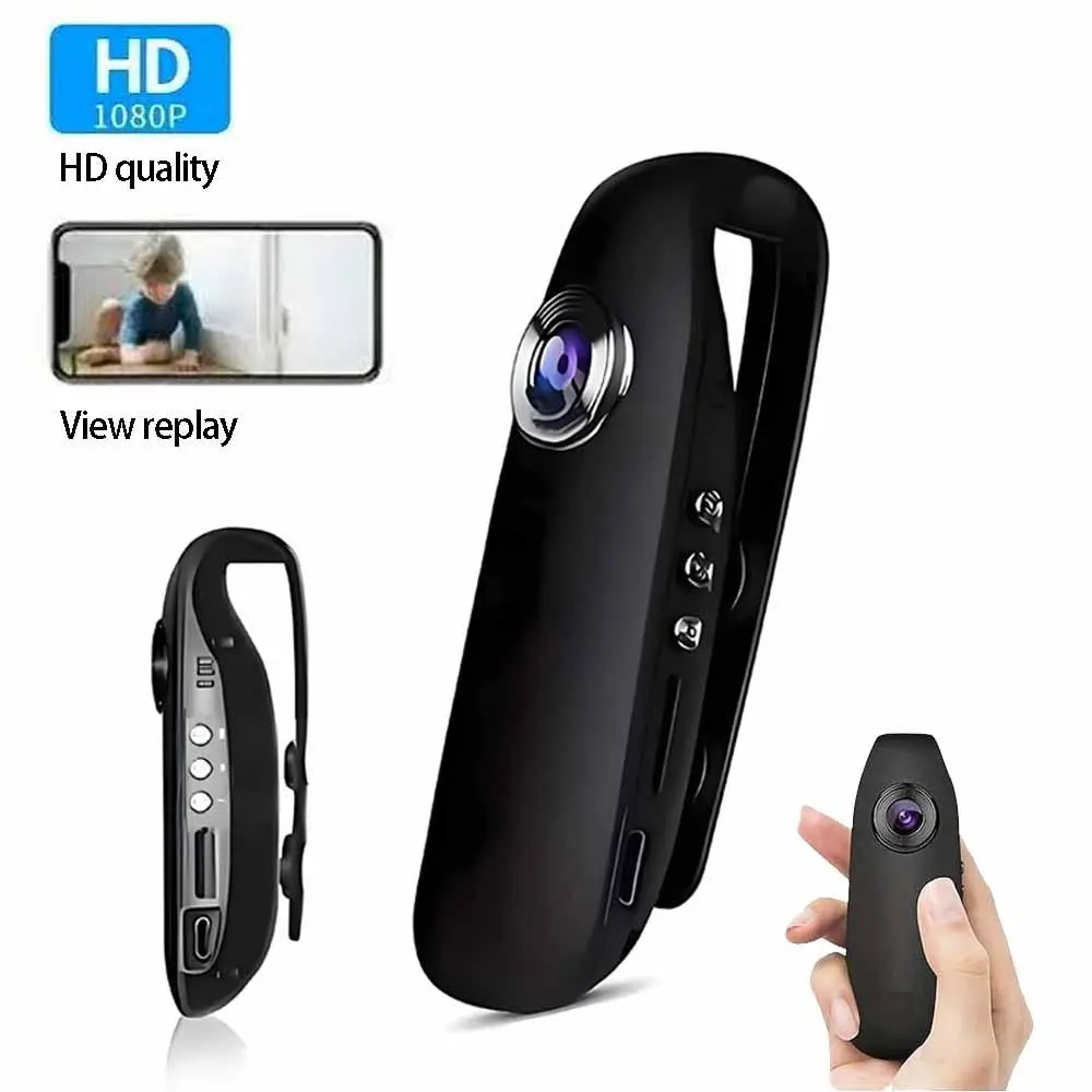 Portable 1080P Sports Camera, Rechargeable Body Camera, Wide Angle Body Worn Camera, Video Recorder for Outdoor Sports, Travel, Video Blogging