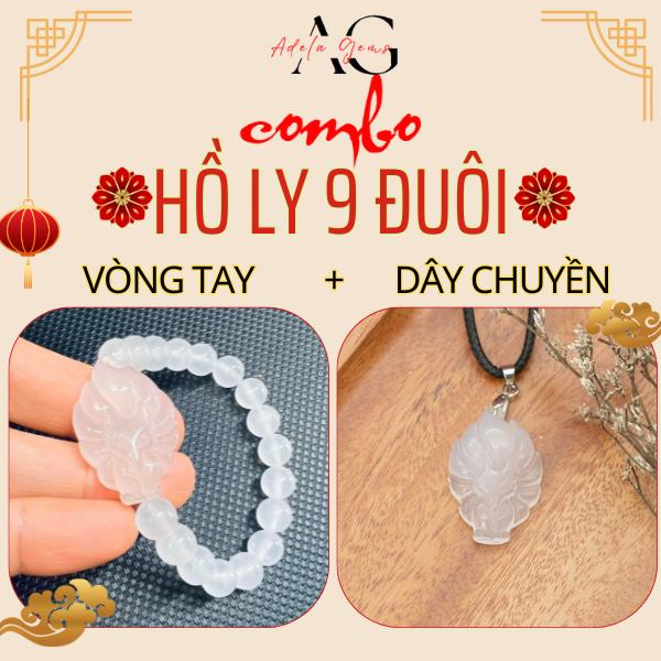 Combo Vòng Tay Lắc Tay Dây Chuyền Vòng Cổ Nữ Đá Phong Thủy Hồ Ly Chúa  Tặng Kèm Hộp Gấm 3