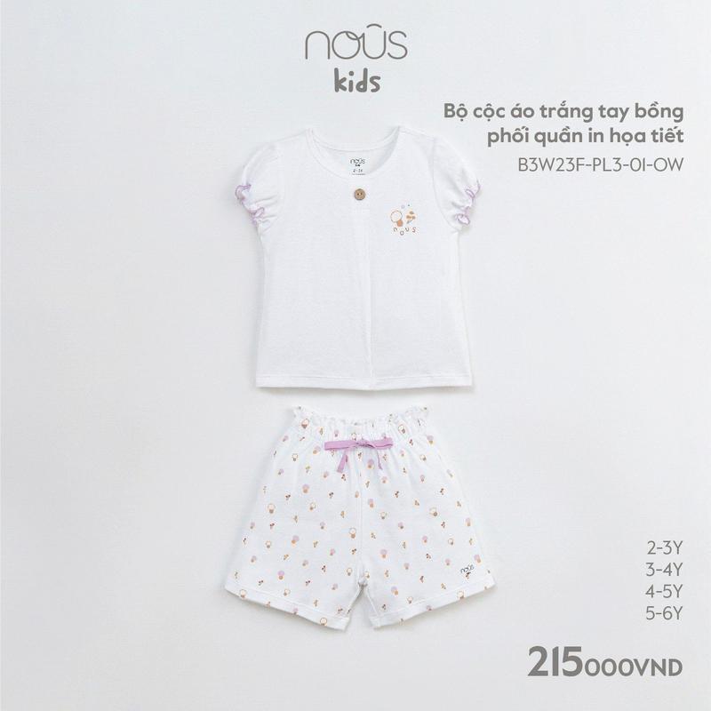 [KOL Nous Kid] Bộ quần áo cộc, ba lỗ Nous bé trai, bé gái nhiều màu sắc họa tiết chất liệu thoáng mát cho bé từ 2-6 tuổi