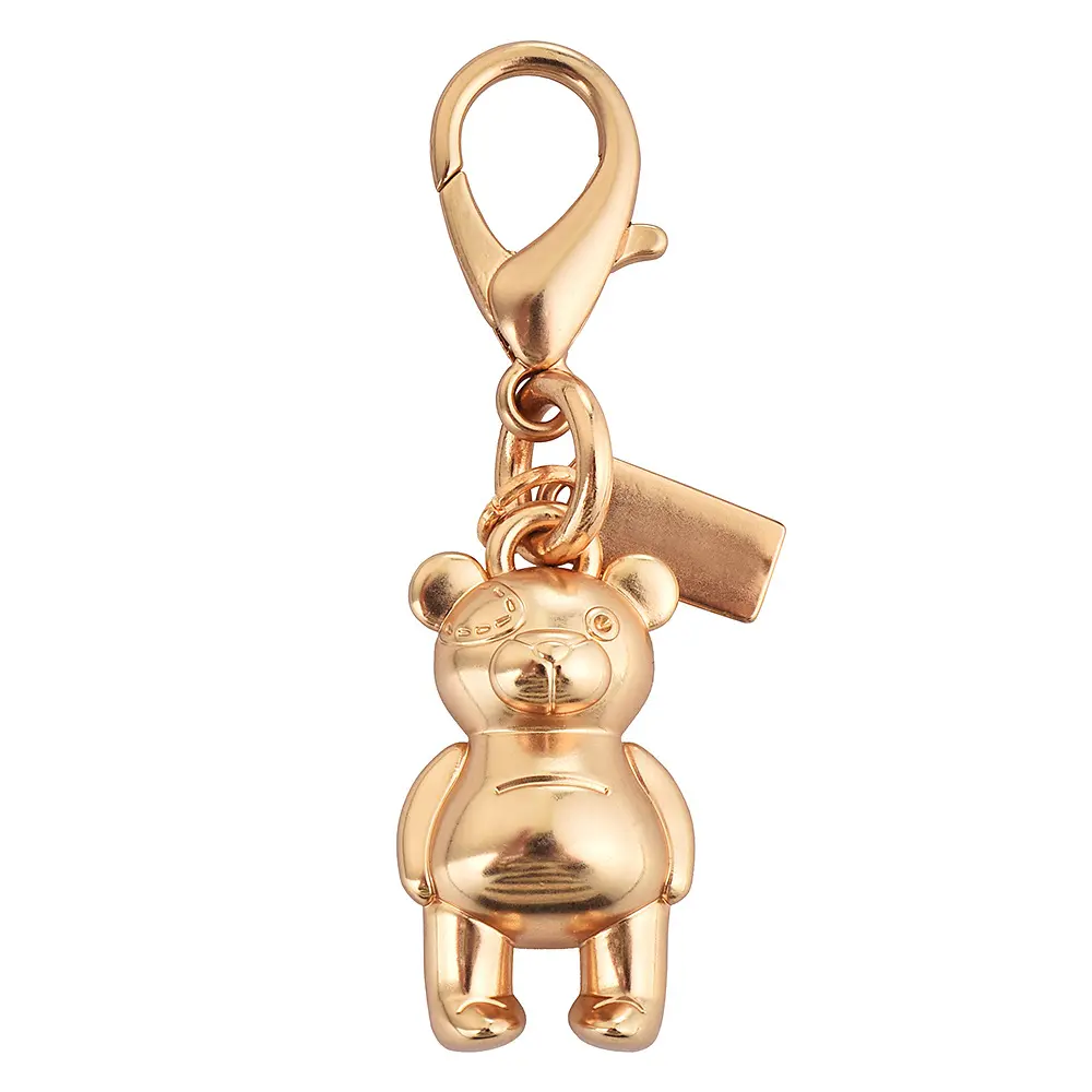 Car Keychain High-end Bag Accessories Gold Bear Cherry Clover Butterfly Backpack Decorations