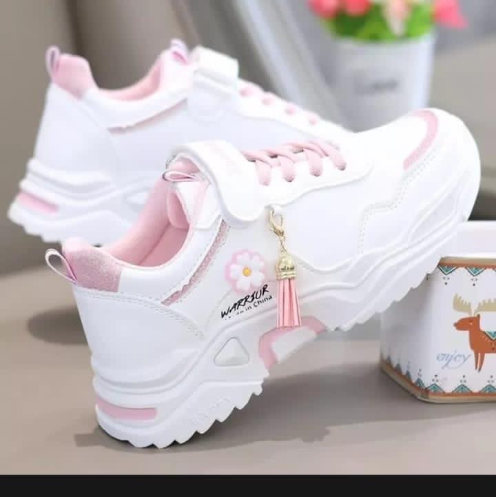 Sepatu sneakers import anak perempuan Bordir Motif Bunga Warior Terbaru|Sepatu Korean Style Anak Kekinian Fashion 3
